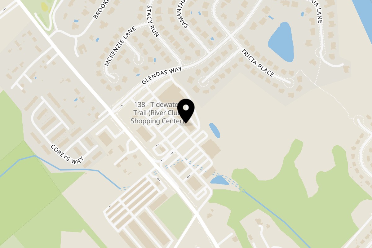 Map showing the location of Primo Pizza on 10849 Tidewater Trail in Fredericksburg